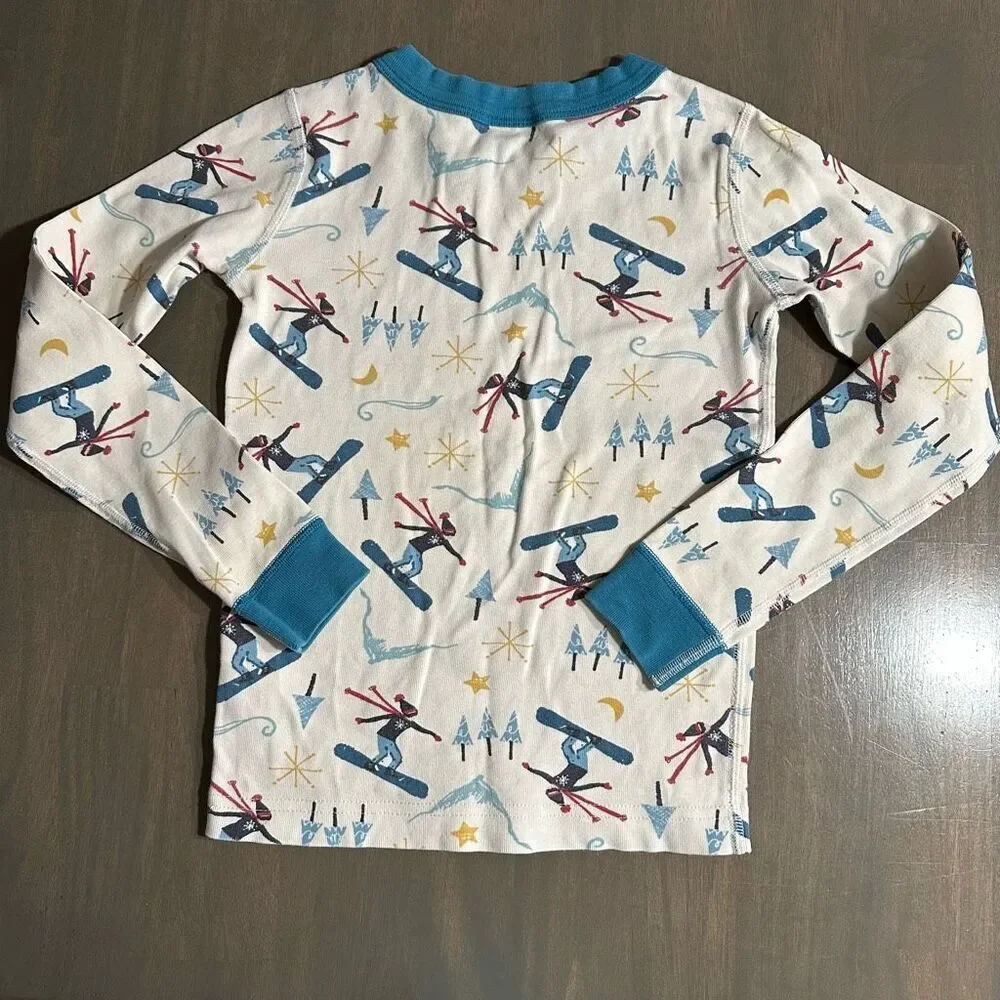 Hanna Andersson size 8 Ski Print Long John Pajama TOP ONLY
